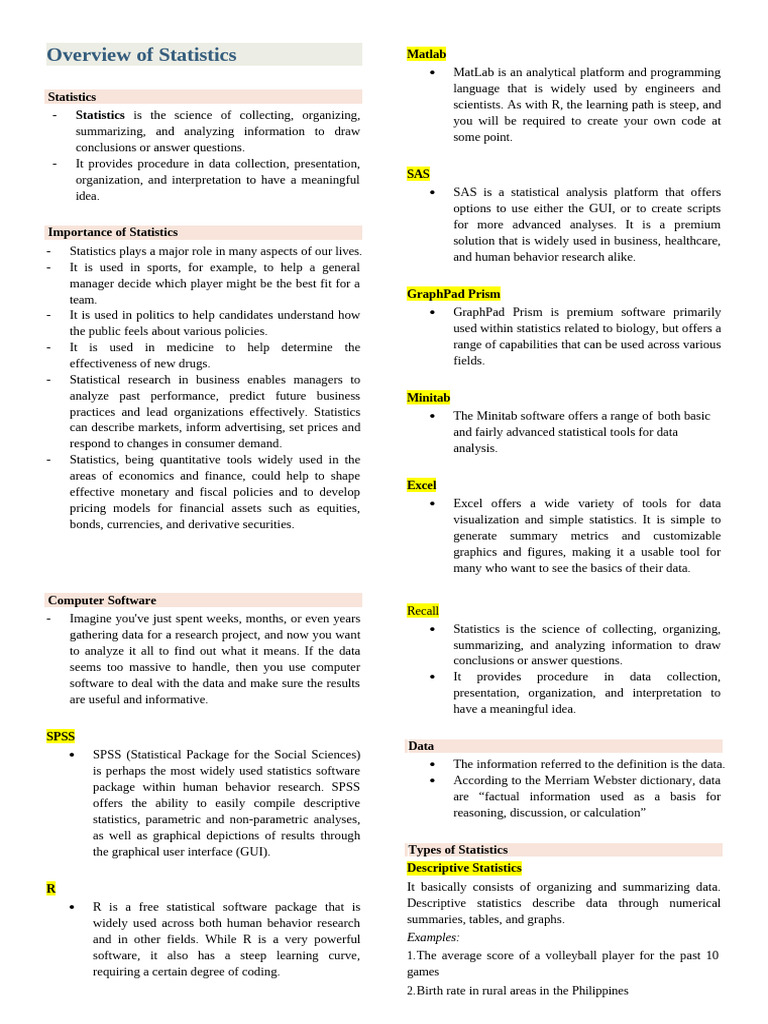 Understanding Statistics and Its Importance | PDF | Mode (Statistics ...