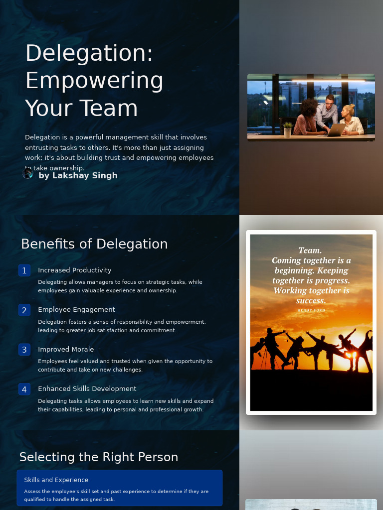Delegation Empowering Your Team Pdf Empowerment Motivation