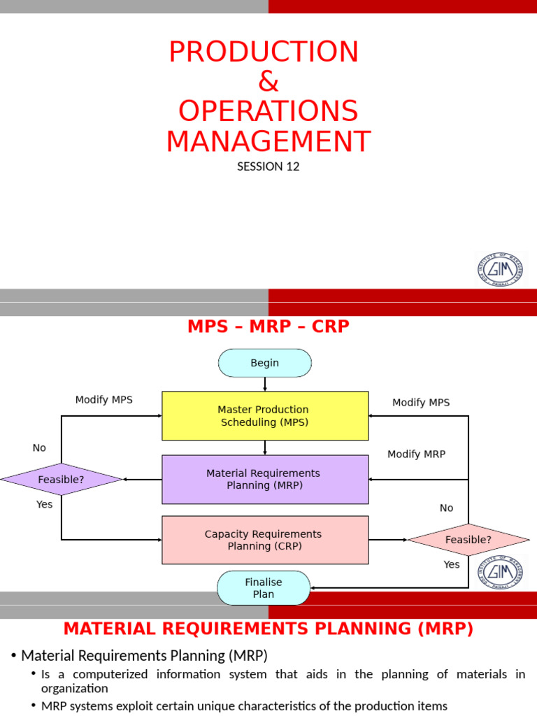 MPS, MRP, and CRP Overview Guide | PDF | Production And Manufacturing