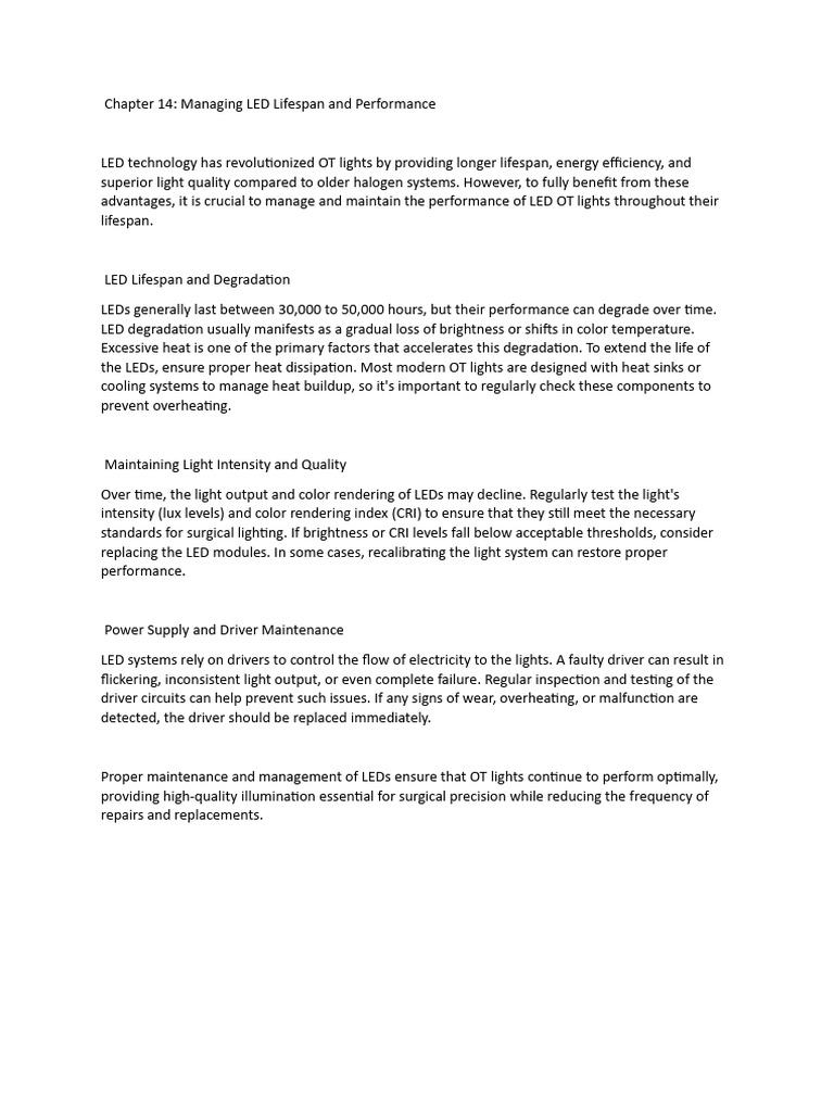 Chapter 14 Managing LED Lifespan and Performance | PDF
