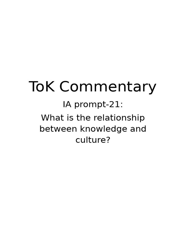 ToK Commentary | PDF | Social Science | Science & Mathematics