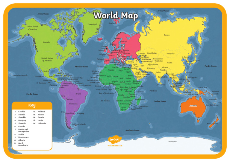 Au T G 053 ks1 World Map Poster - Ver - 9 | PDF | Arab World
