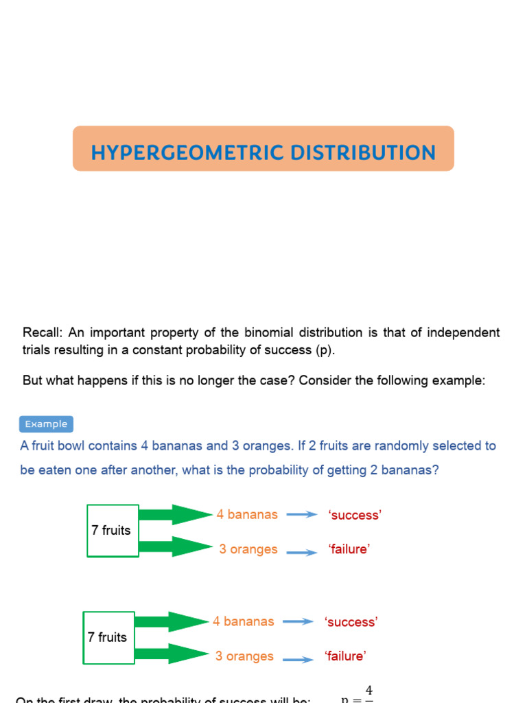 Probability distribution hypergeometric distribution pdf variance