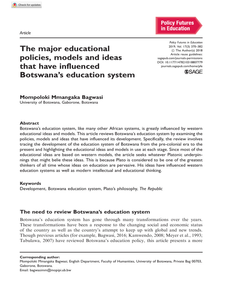 Botswana Education Policy Review | PDF | Curriculum | Knowledge