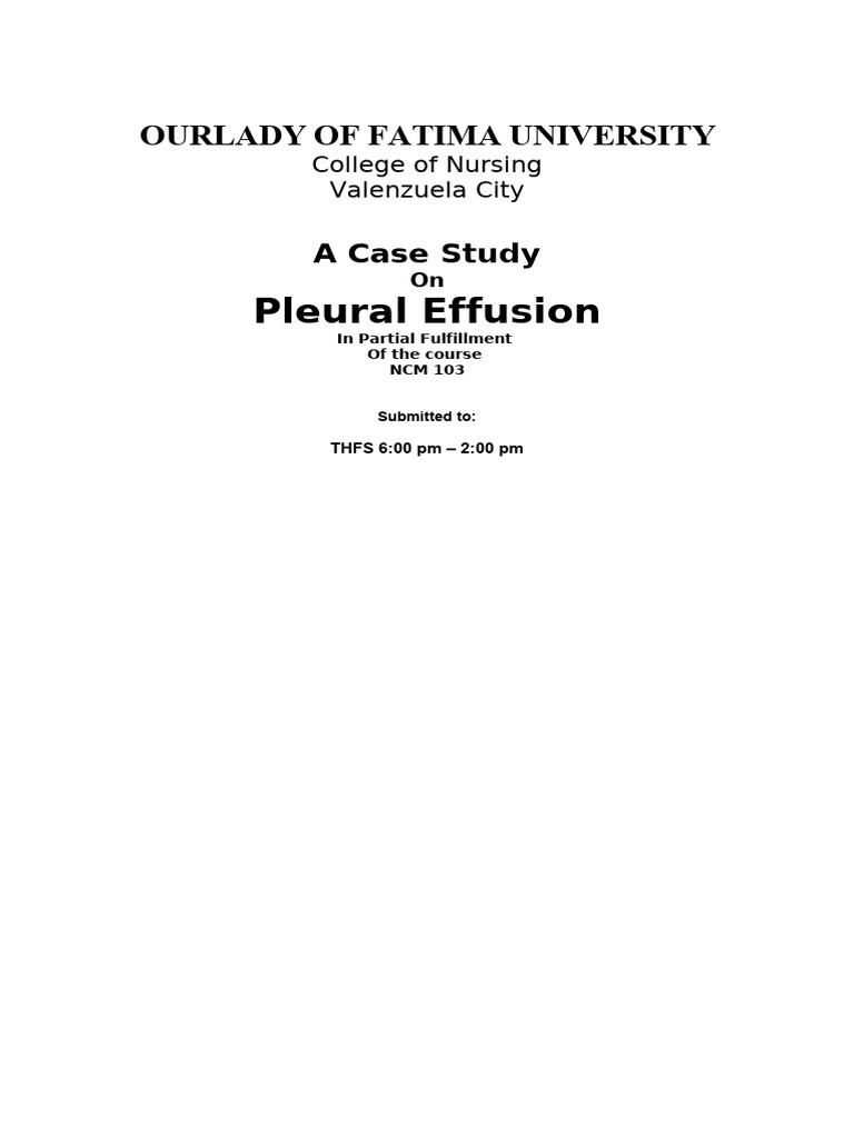 Case Study on Pleural Effusion | PDF | Larynx | Lung