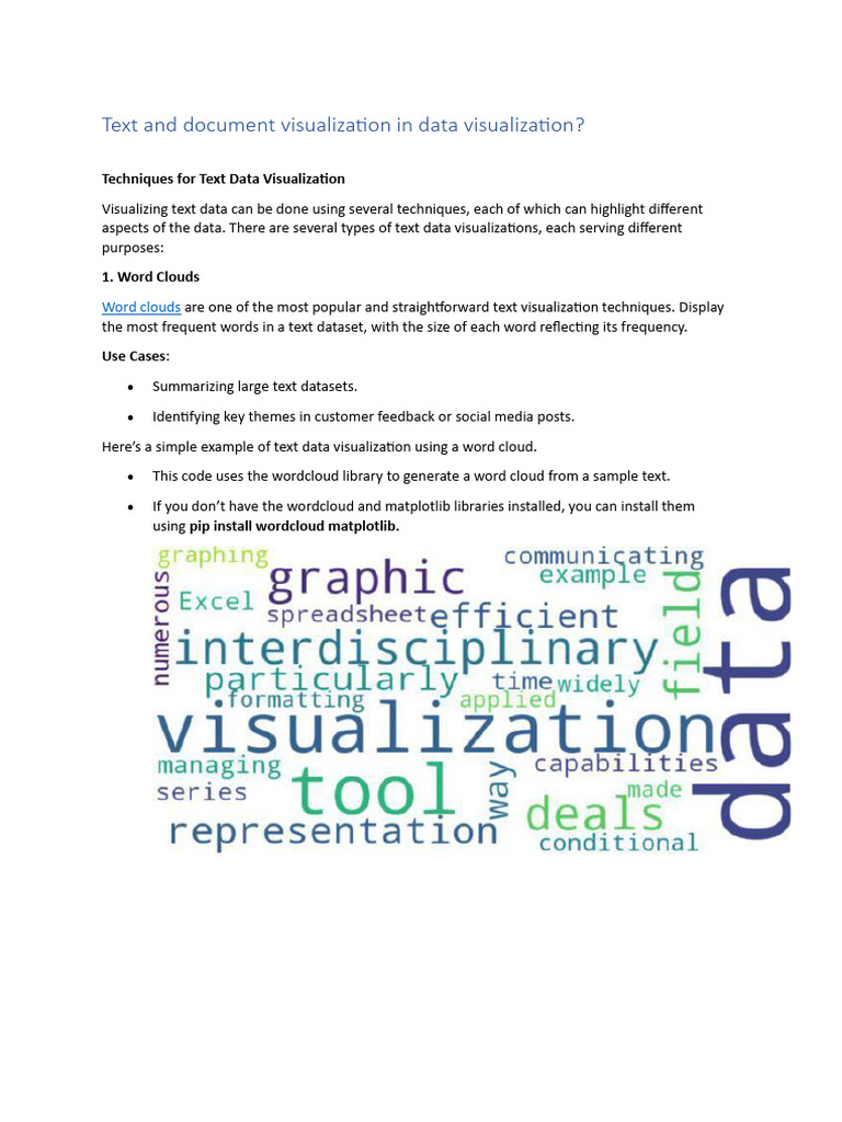 Text and document visualization in data visualization | PDF | Data ...