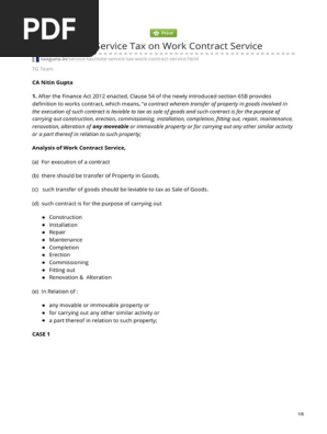 Brief Note on Service Tax on Work Contract Service_2013-14 (1)