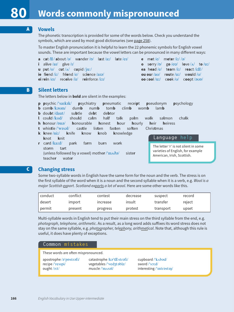 Pronunciation Units From Eng Vocab in Use | PDF | English Language ...