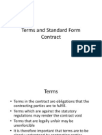 Terms and Standard Form Contract