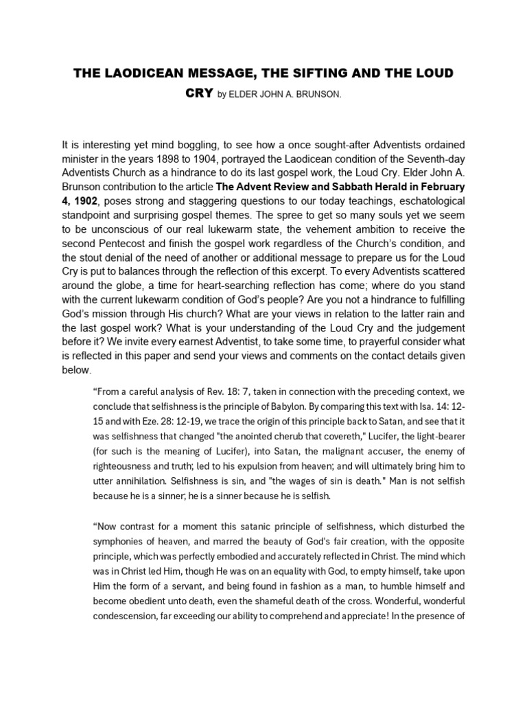 The Laodicean Message Pdf Jesus Testimony