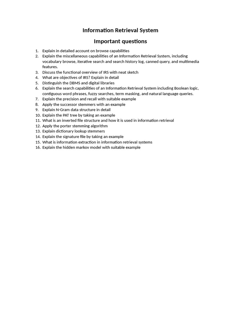 Irs Question Bank | PDF