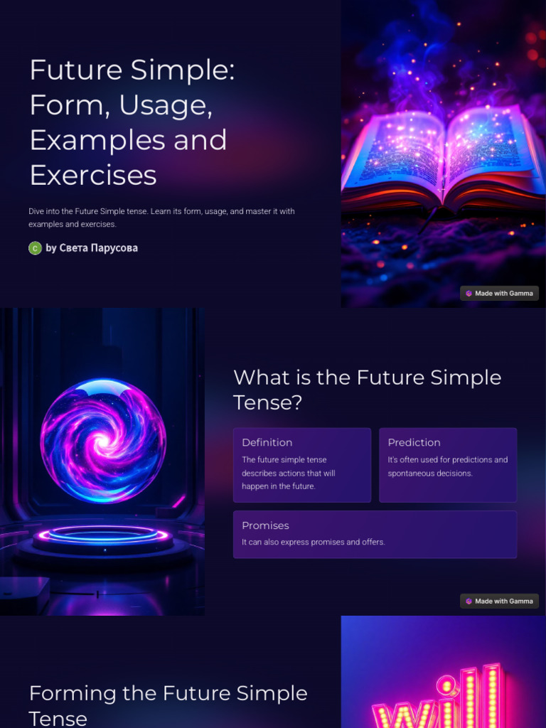 Future Simple Form Usage Examples and Exercises | PDF | Grammatical ...