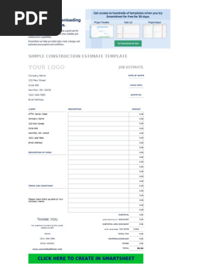 IC Simple Construction Estimate 10885