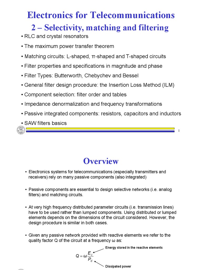 2-The Selectivity Problem | PDF | Electronic Filter | Filter (Signal ...