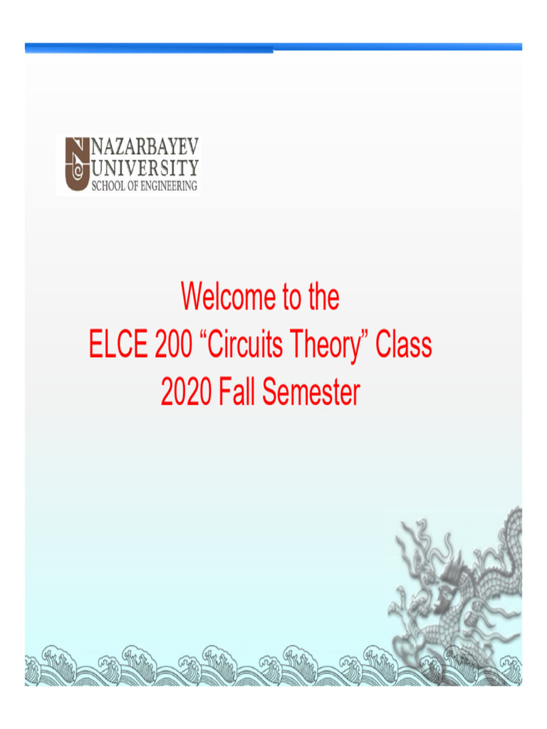 ELCE200 - Lecture - 1 - Compatibility Mode | PDF | Electronics ...