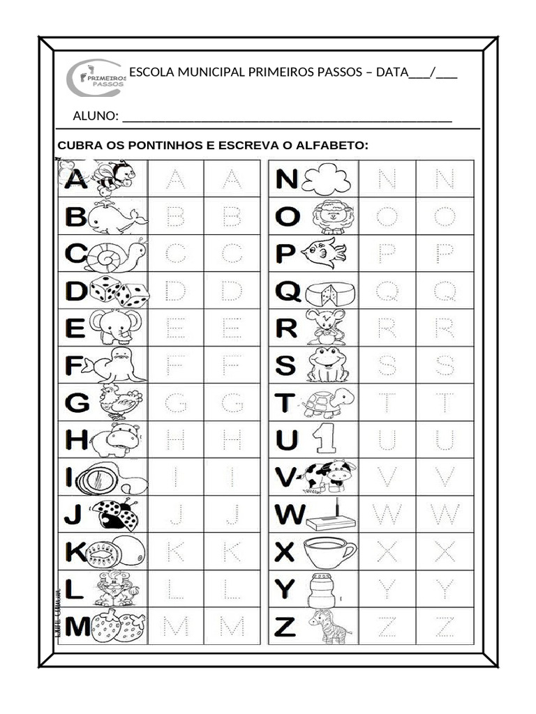 Atividades de Alfabeto para Pré 1 | PDF