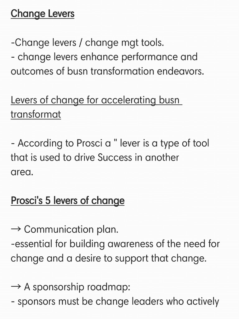 Change Levers | PDF