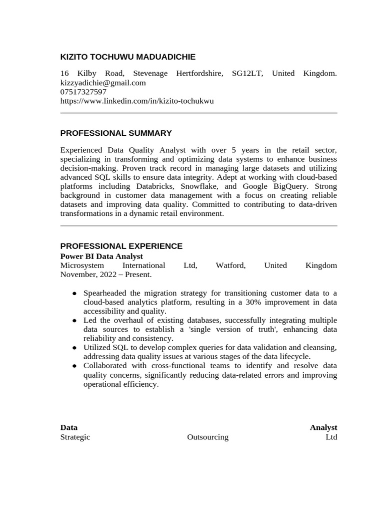 Data quality analyst pdf data analysis analytics