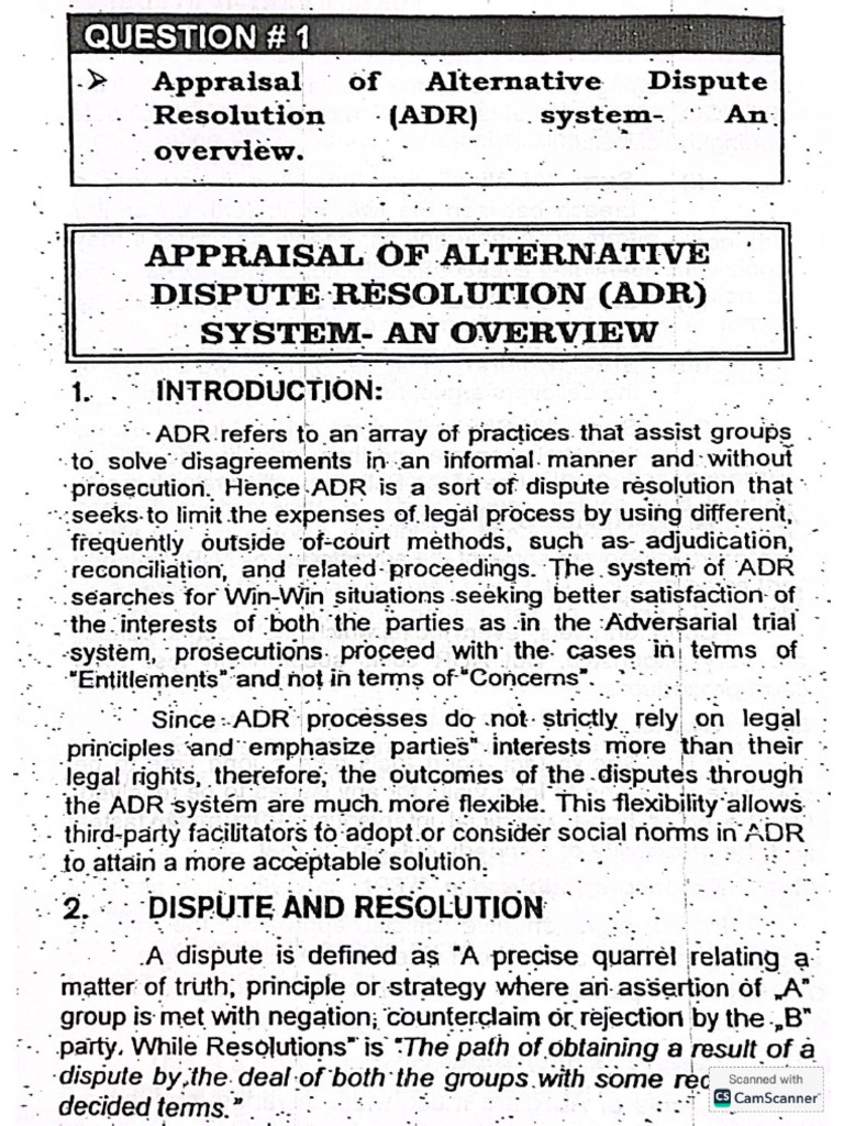 ADR Notes by Sir Rizwan | PDF