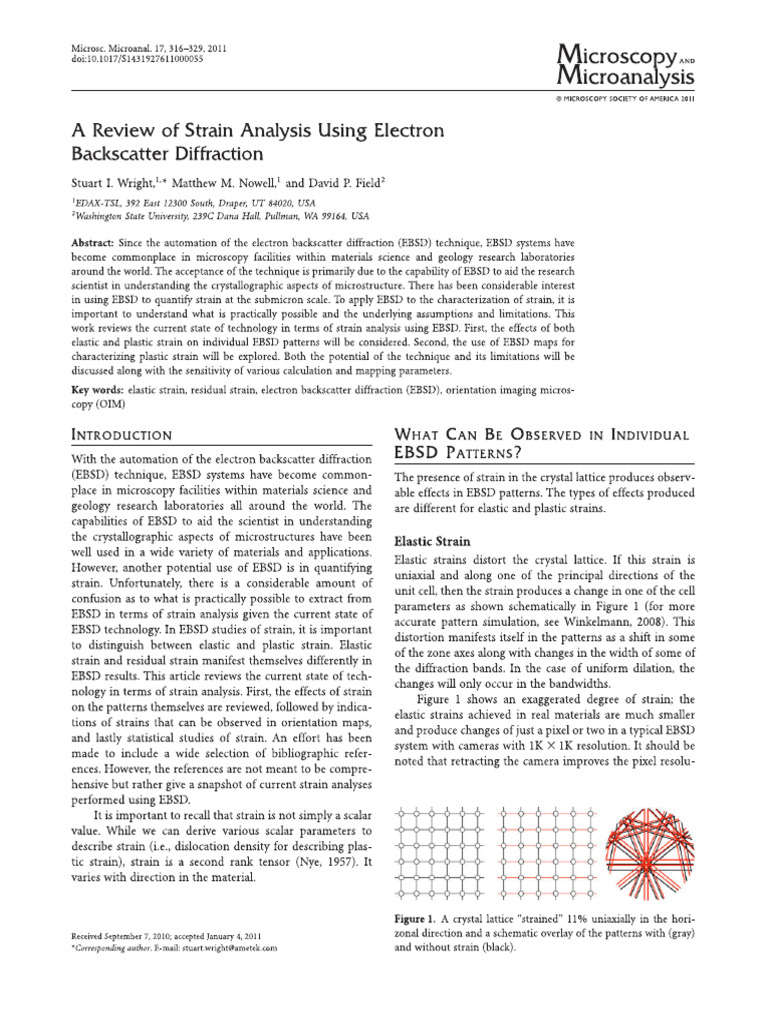 A Review of Strain Analysis Using Ebsd HR | PDF