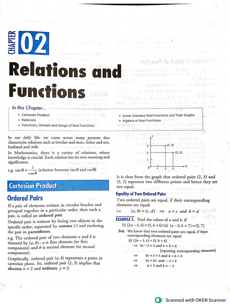 All in One CH 02 Relation and Function | PDF