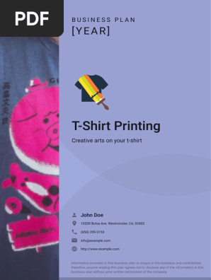 t Shirt Business Plan