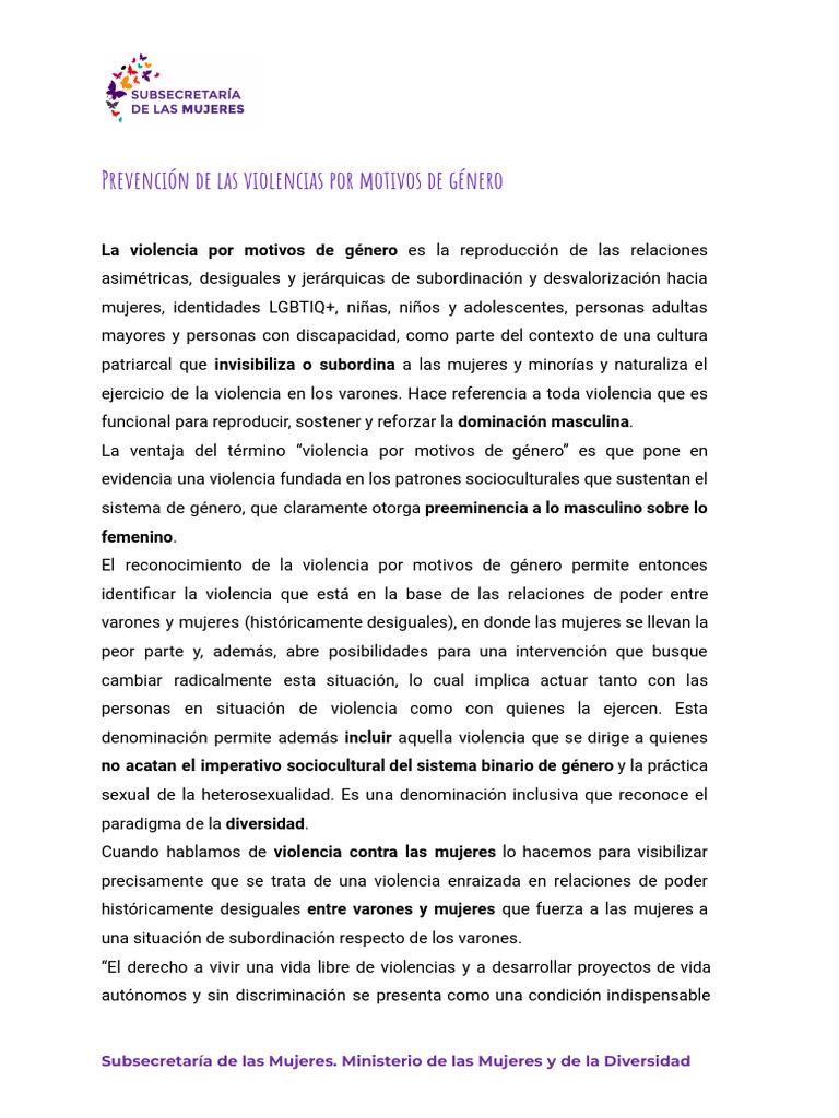M2 Texto Orientativo Sobre Prevención de Las Violencias Por Motivos de ...