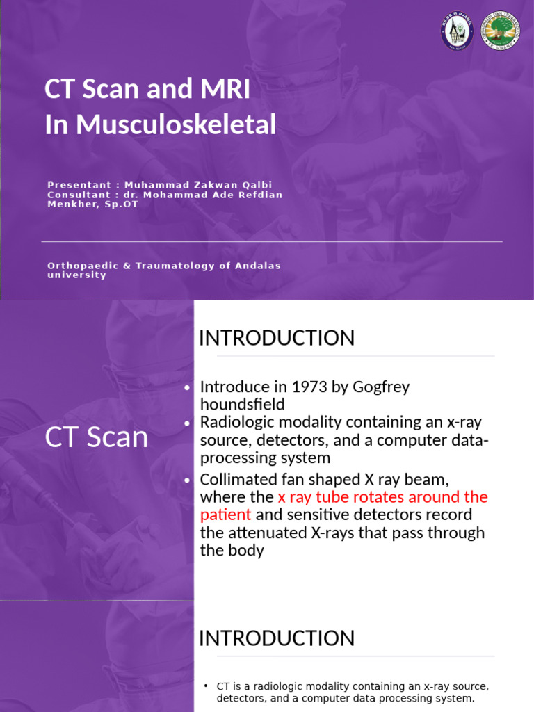 CT Scan and MRI in Musculoskeletal | PDF | Ct Scan | Magnetic Resonance ...