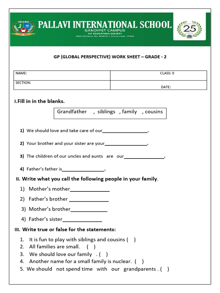 School - Work - Sheet | PDF