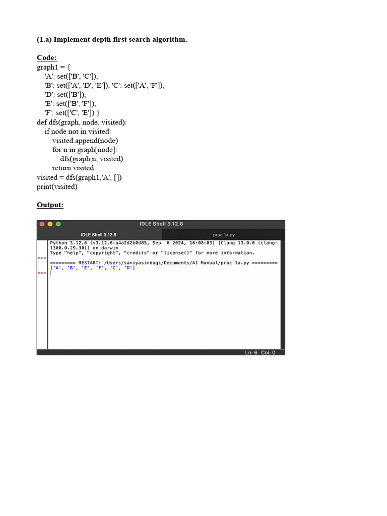 Depth-First Search Implementation Guide | PDF | Computational Problems ...
