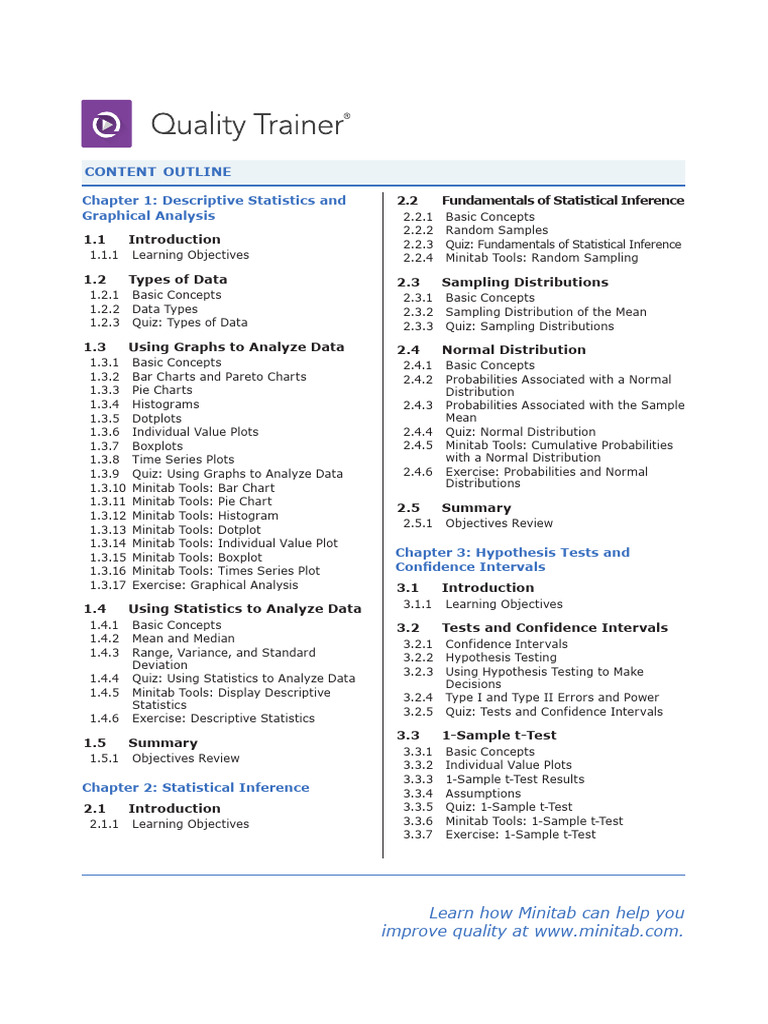 Content Outline: Chapter 1: Descriptive Statistics and Graphical ...