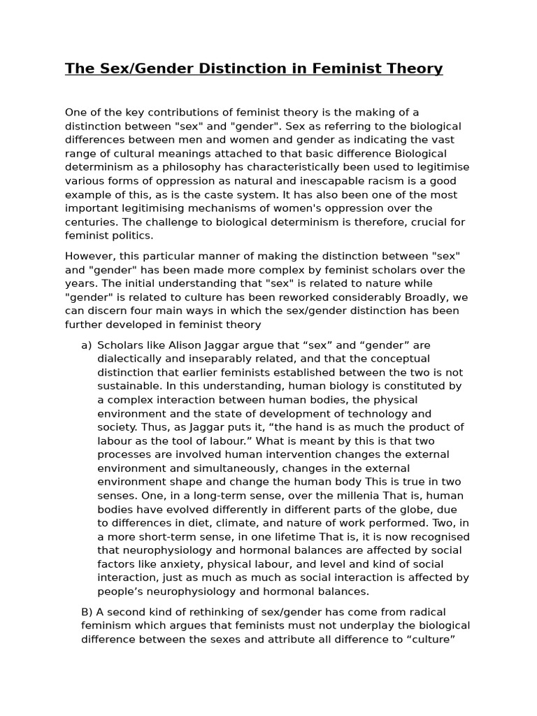 604-1 Sex Gender Theory | PDF | Gender | Gender Studies