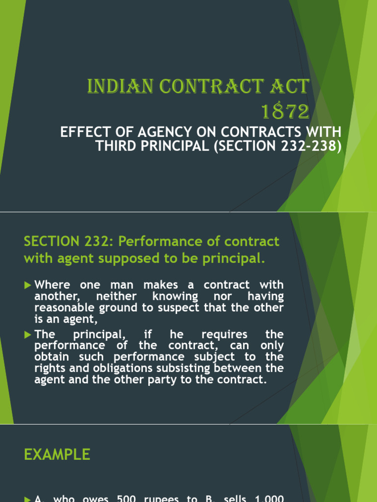 Agency Effects on Contracts in India | PDF | Law Of Agency | Common Law