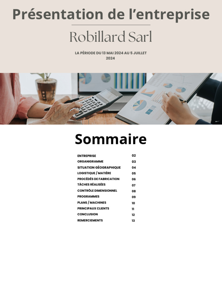 Présentation de Robillard Sarl 2024 | PDF | Processus industriels ...
