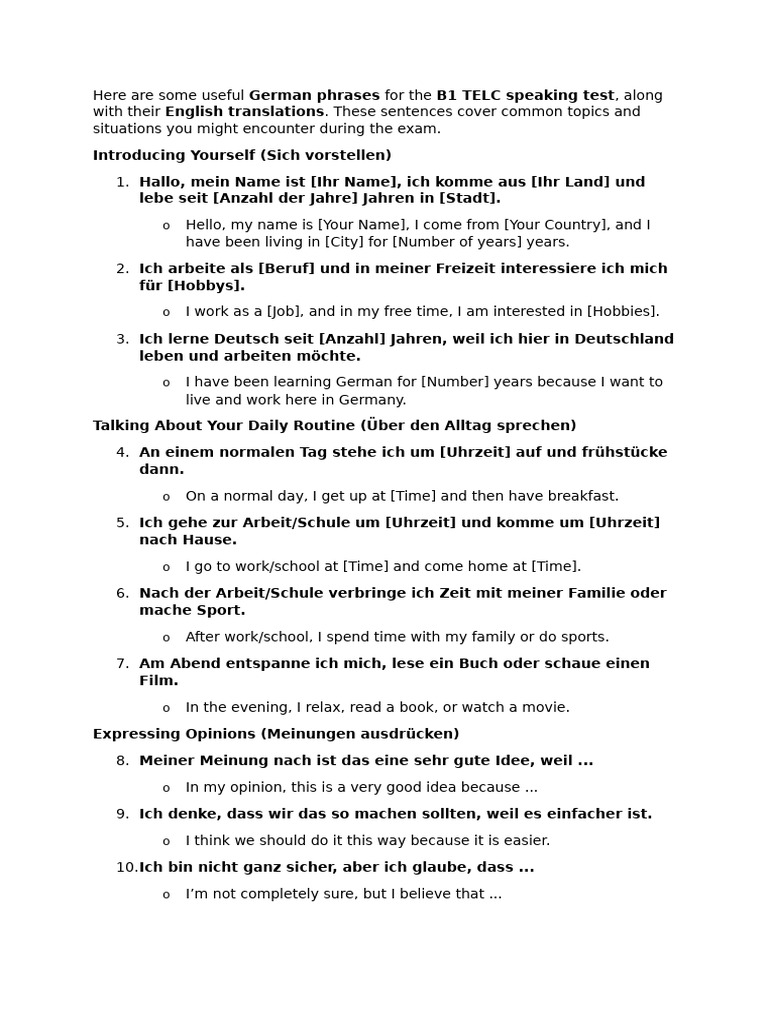 B1 German Telc SpeakingSamples | PDF