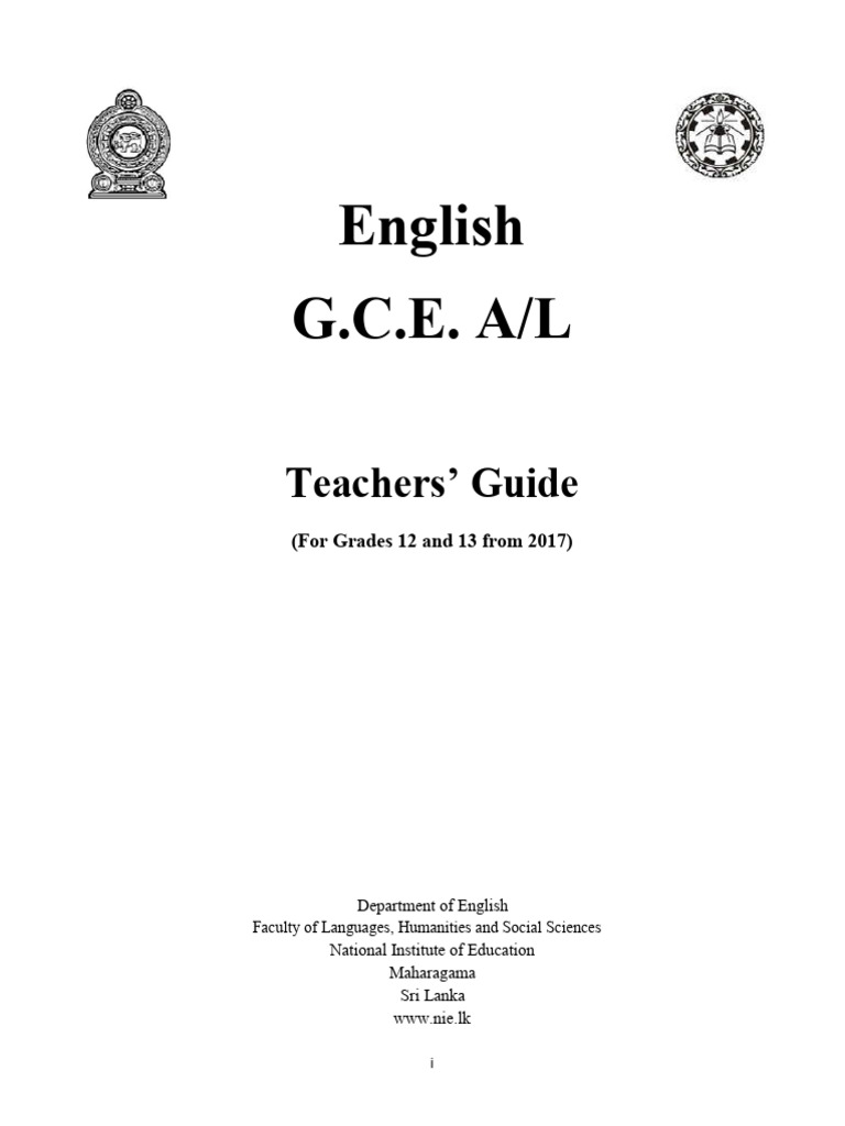 A/L English Teachers' Guide 2017 | PDF | Thought | Reading Comprehension
