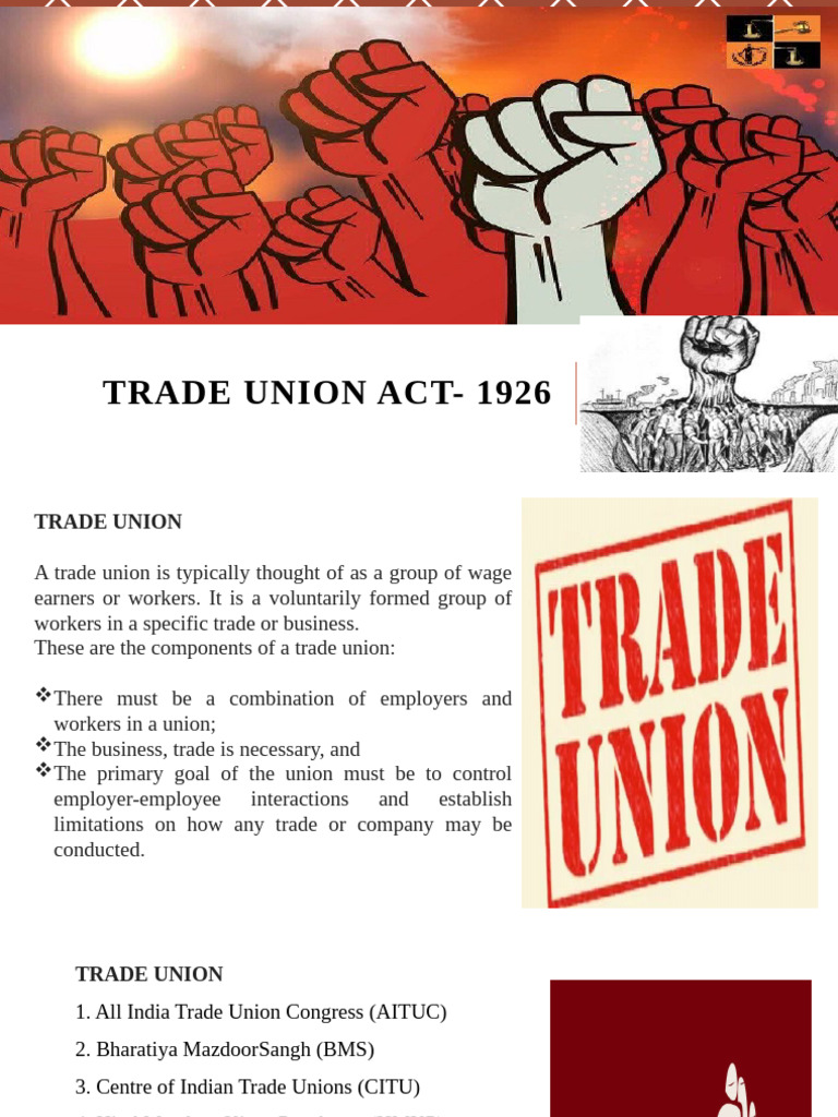 Overview of the Trade Union Act 1926 | PDF | Collective Bargaining ...