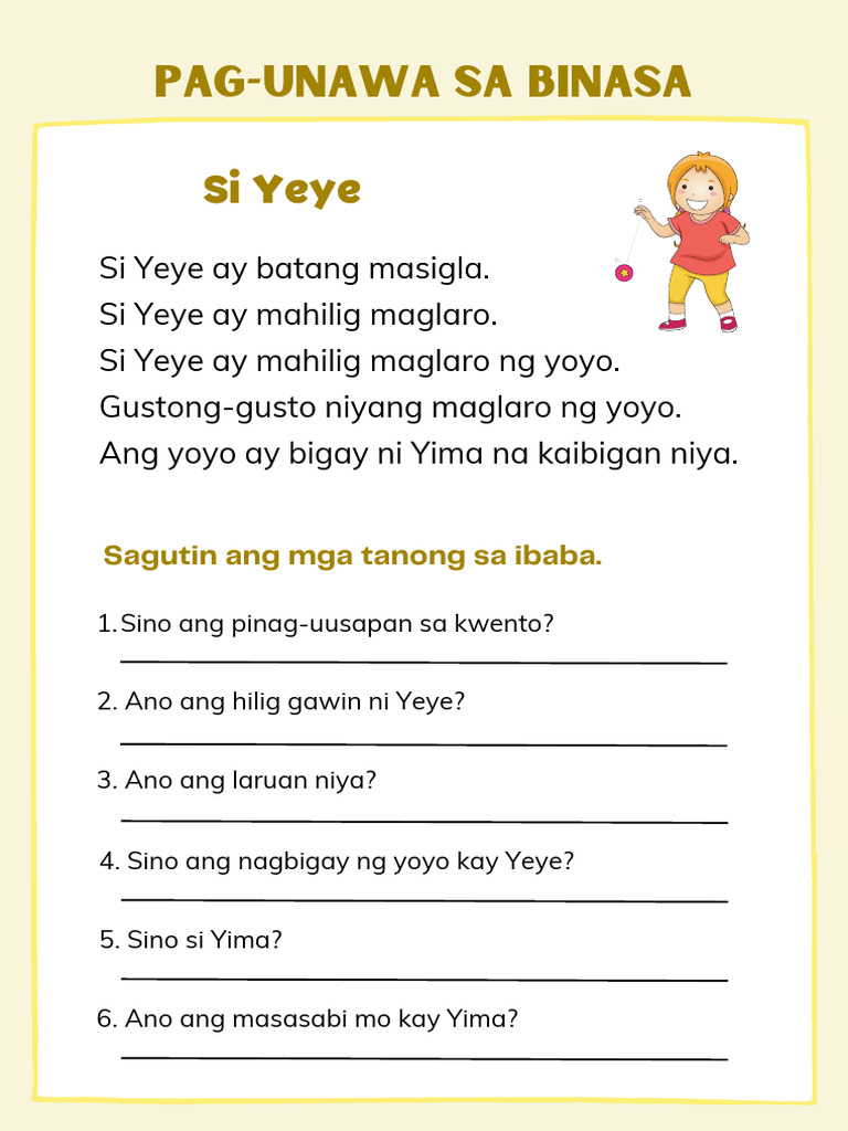 Yellow Reading Comprehension Worksheet - 20241021 - 221618 - 0000 | PDF