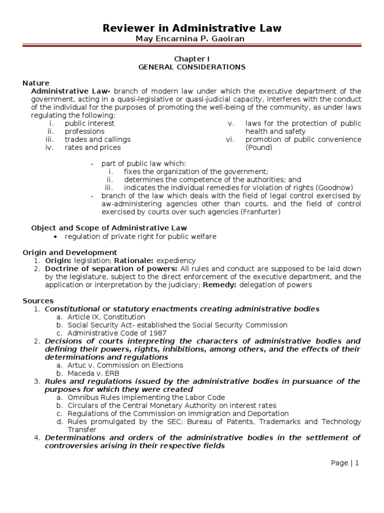 Administrative Law Outline Jurisdiction Administrative Law