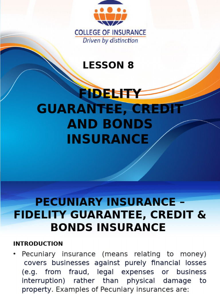 Fidelity Guarantee Insurance Overview | PDF | Insurance | Payment ...