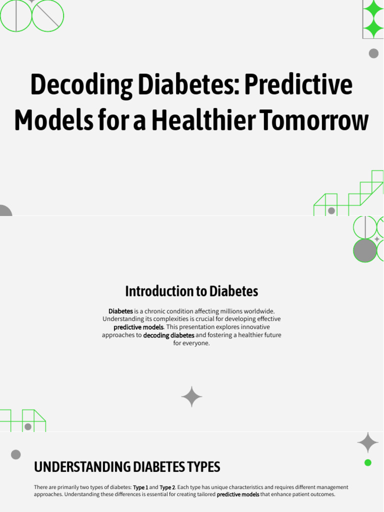 Predictive Models for Diabetes Management | PDF | Predictive Analytics ...