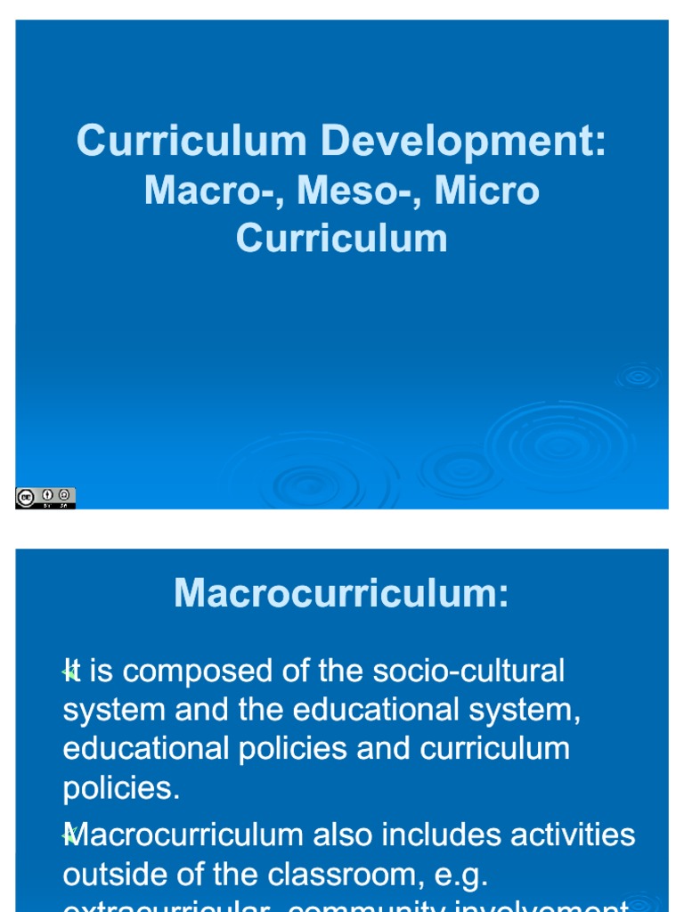 Curriculum Development - Macro, Meso, Micro Curriculum | PDF | Curriculum |  Evaluation