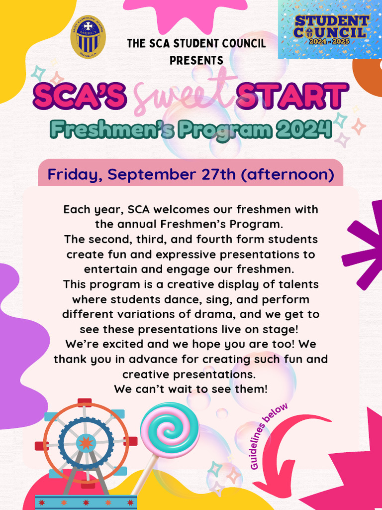 Guidelines - Freshmen's Program 2024 | PDF | Pop Music | Sound Recording