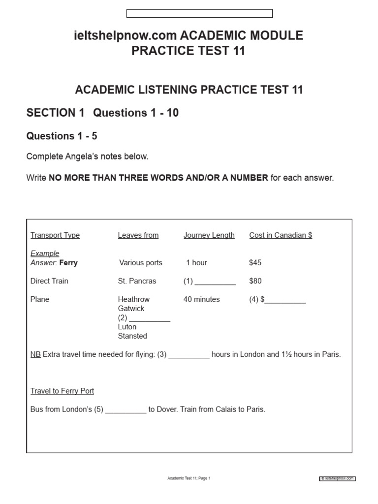 IELTS Academic Listening Practice Test 11 | PDF | Airport | Aquaculture
