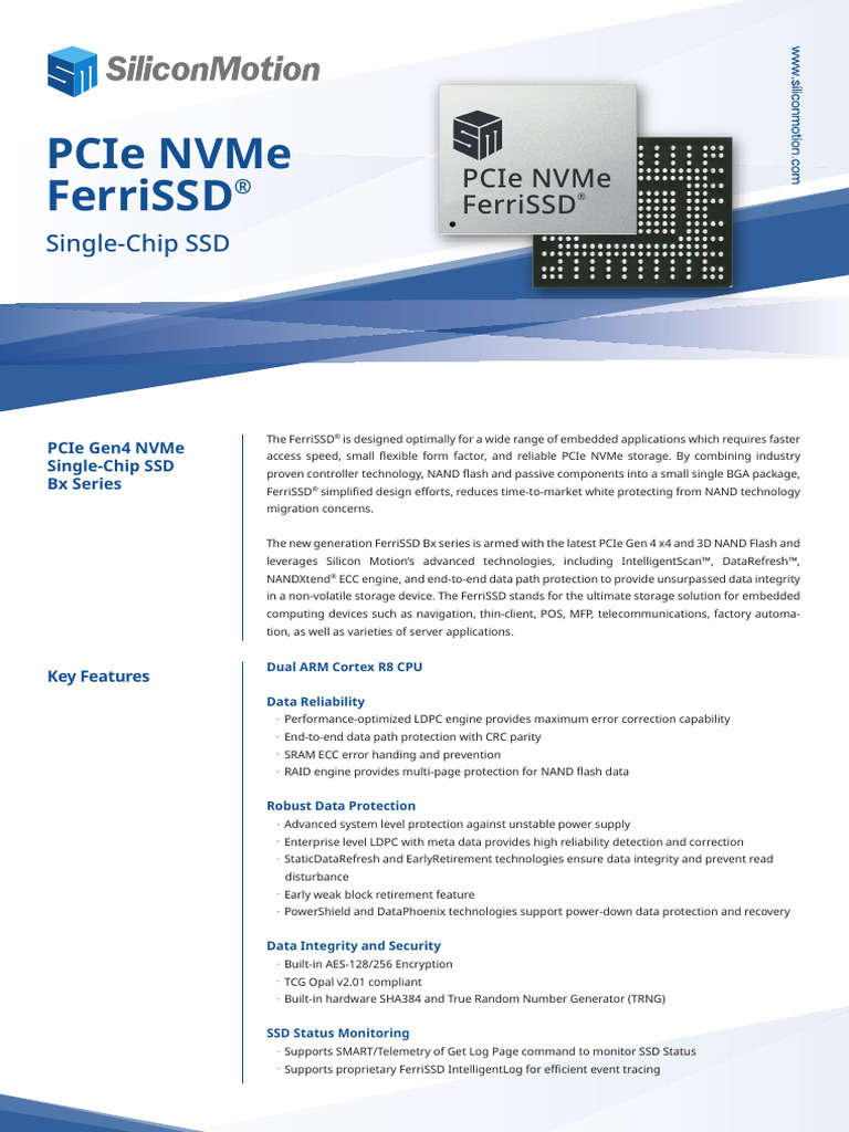 PCIe Gen4 NVMe FerriSSD PB EN | PDF | Solid State Drive | Flash Memory