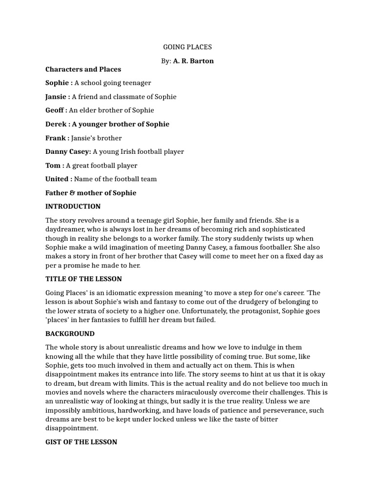 Going places pdf dream
