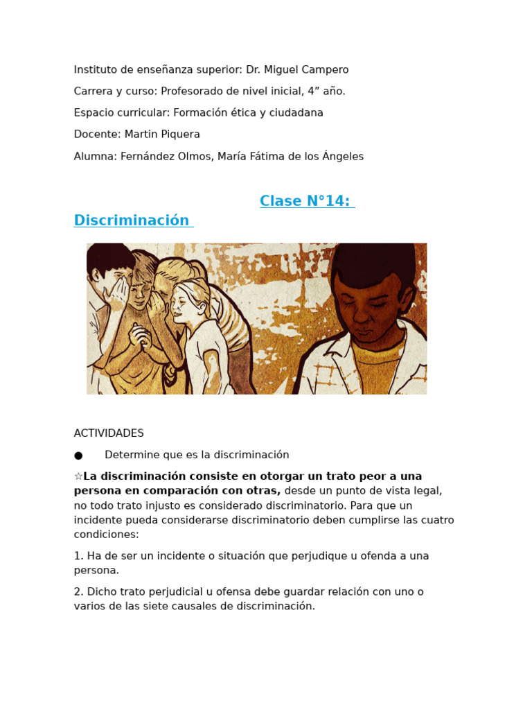 Discrimi Nacion | PDF | Discriminación | Invalidez