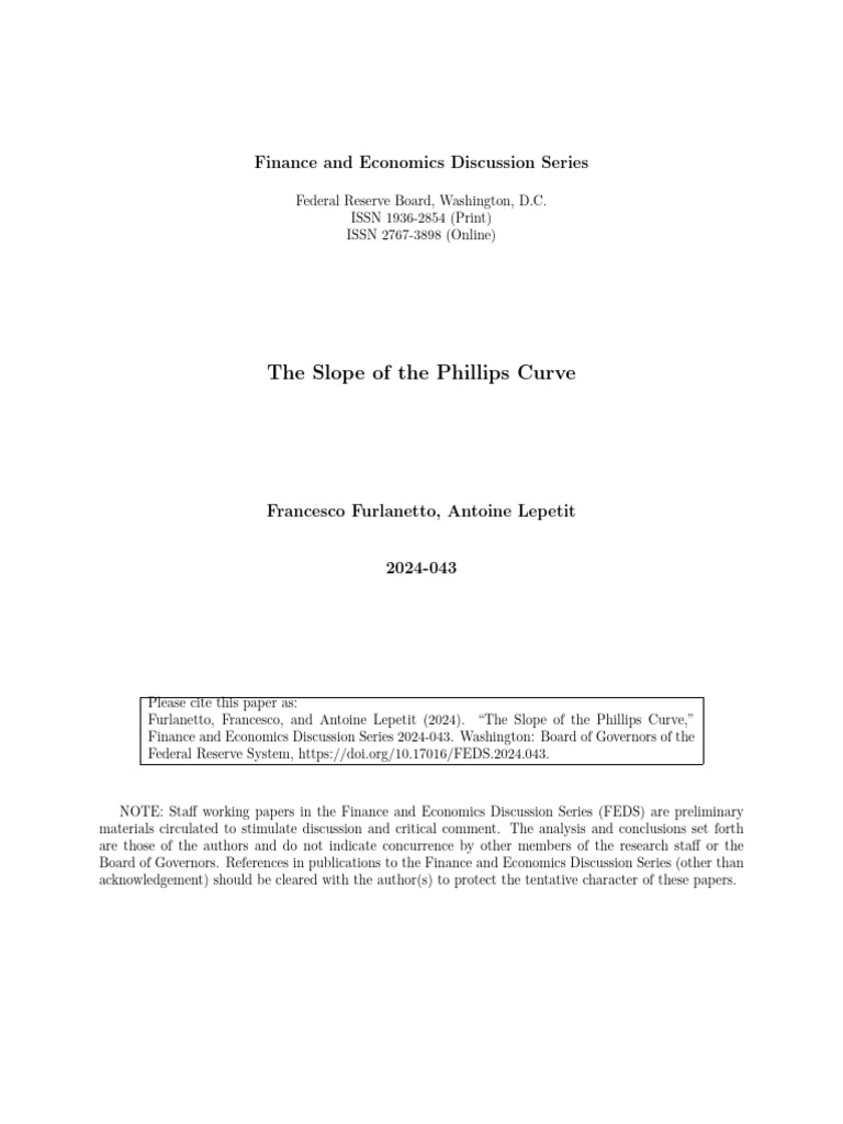 The Slope of The Phillip Curve | PDF | Phillips Curve | Inflation
