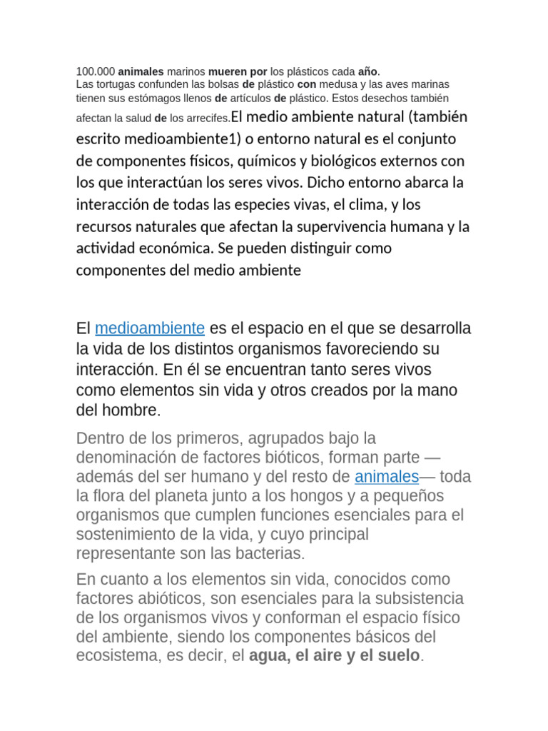 El medio ambiente natural | PDF | Entorno natural | Residuos