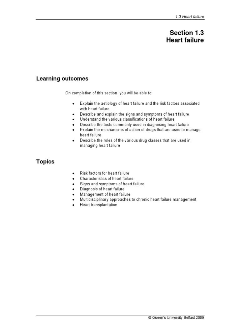 1.3 Heart Failure | PDF | Heart Failure | Myocardial Infarction